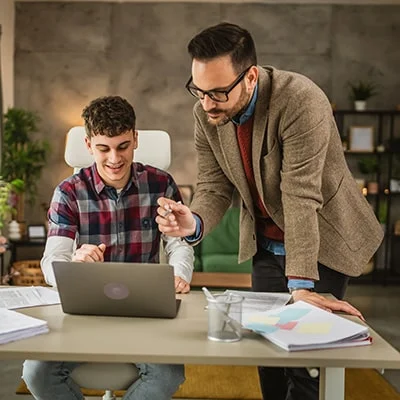 Mentor guiding student