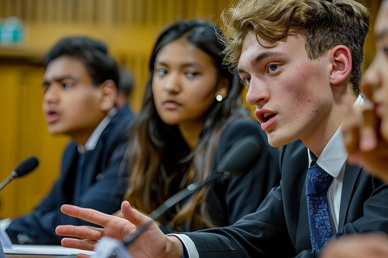 Students in a debate