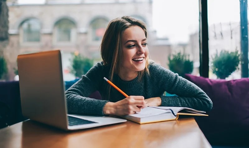 Student preparing for a test