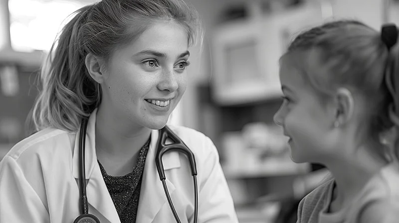Young student interested in dentistry