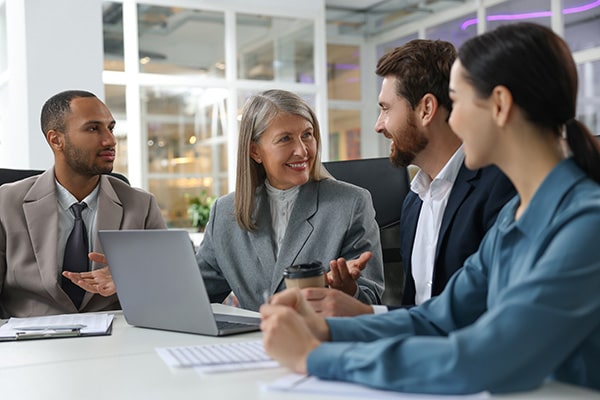 An Exclusive team meeting with a family
