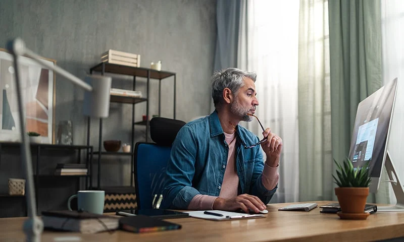 Editor working at a desk