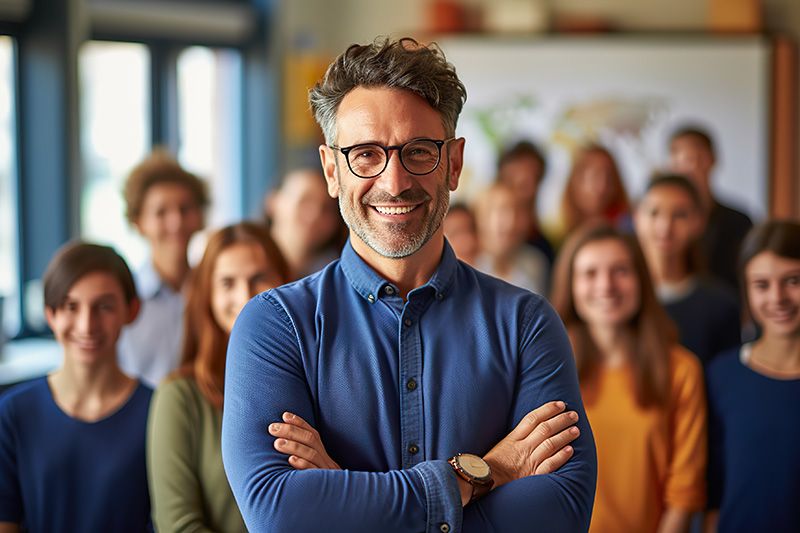 Counselor with students — Prompt Solutions, purpose: 1:1 counseling