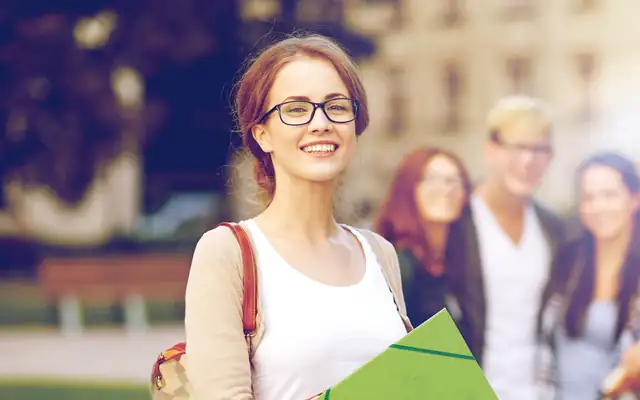 Students on a college campus
