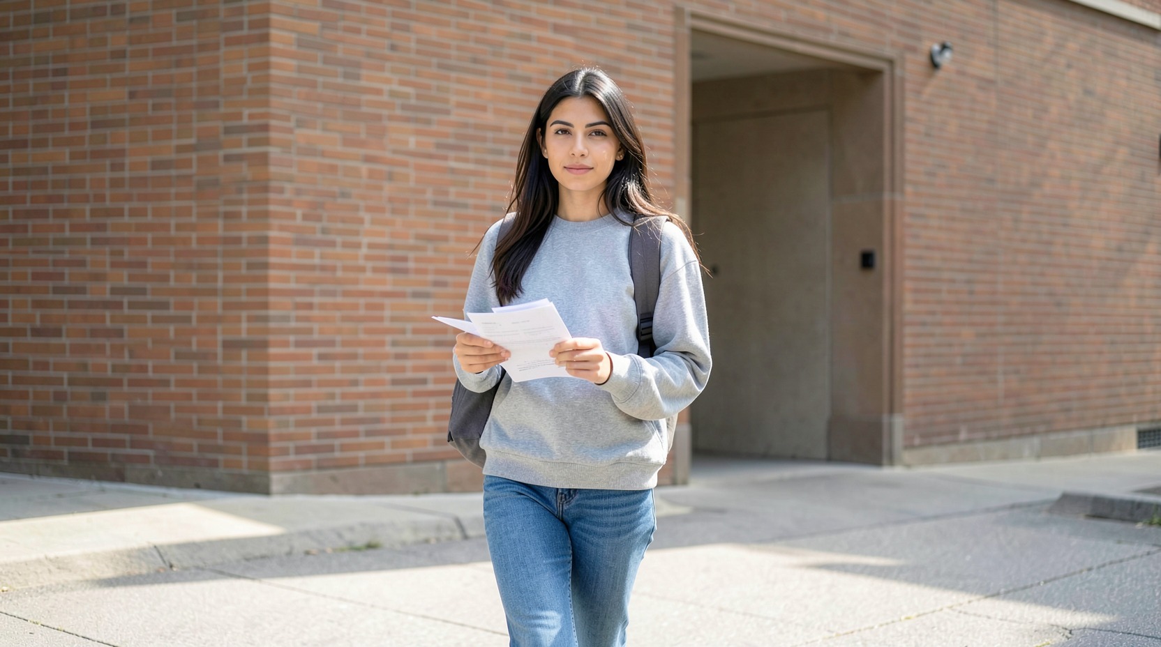 College students walking on campus