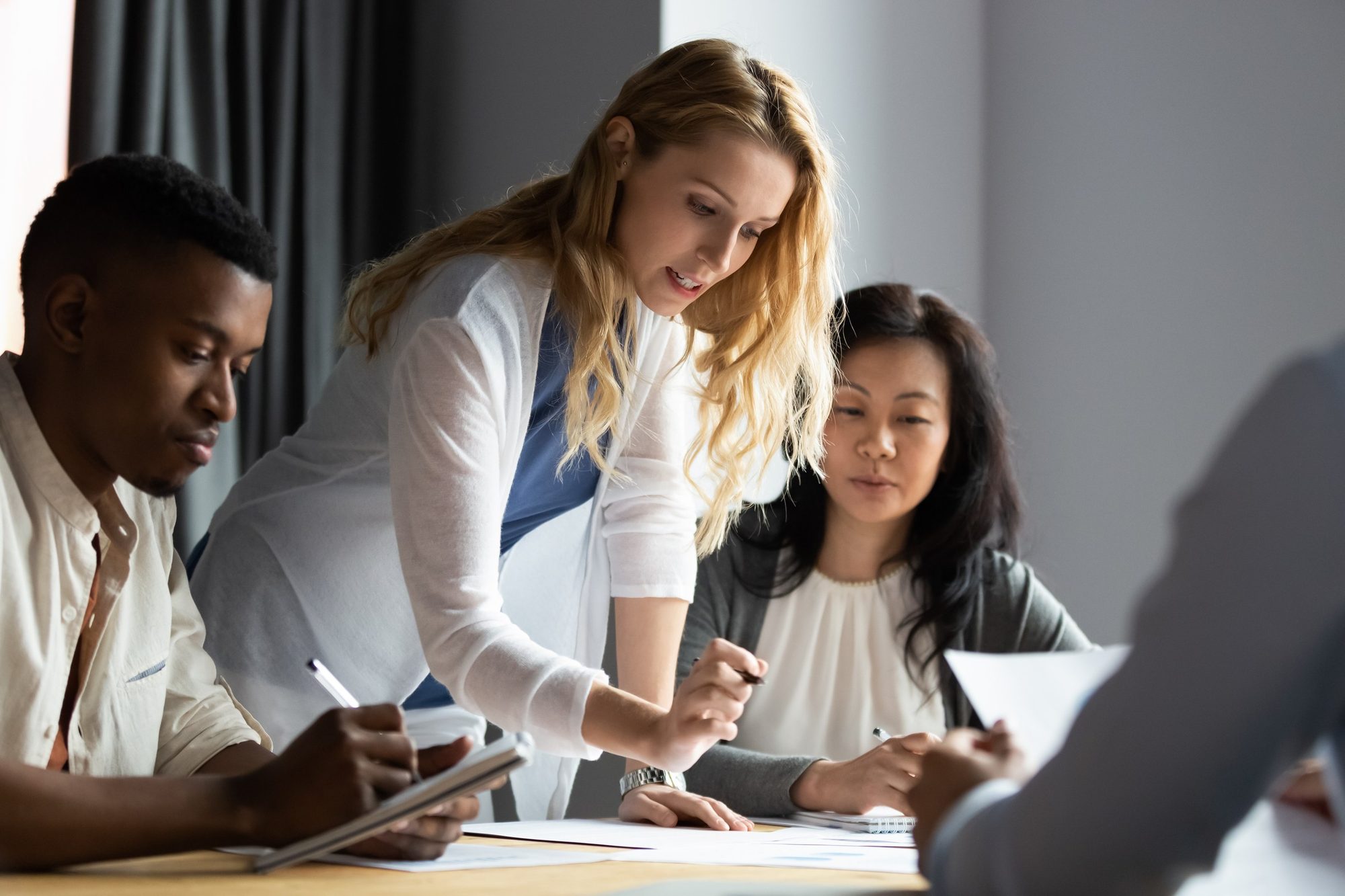 Team working together in an office